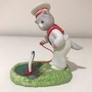 Kitty Cucumber Figurine Shackman Schmid Vintage 1992 Albert Sailor w/ Sailboat